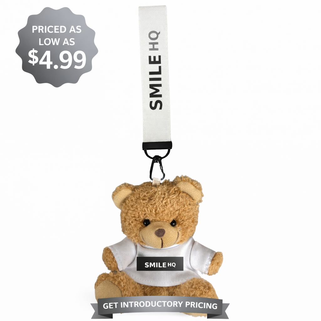 SMILE HQ SMALL PLUSHIE BEAR WITH LANYARD 100 UNITS