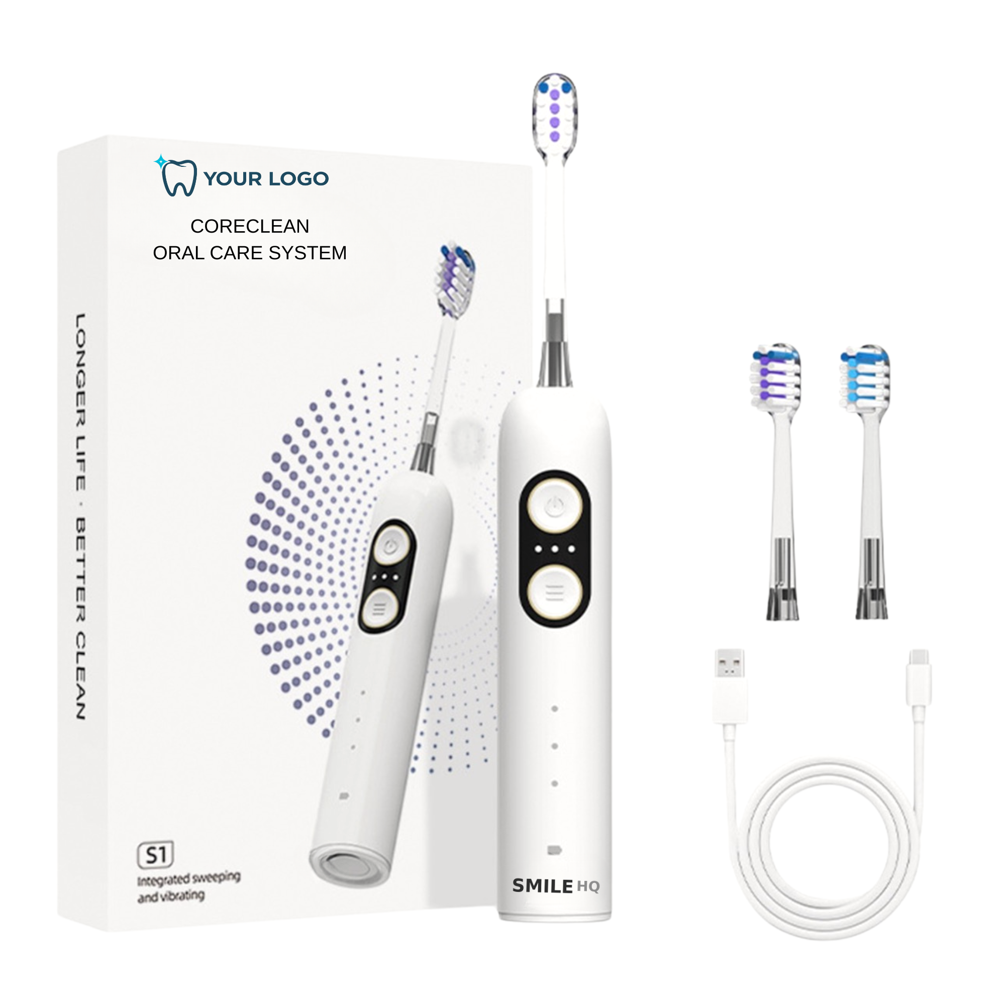 SMILE HQ S1 CORECLEAN ORAL CARE SYSTEM + YOUR LOGO